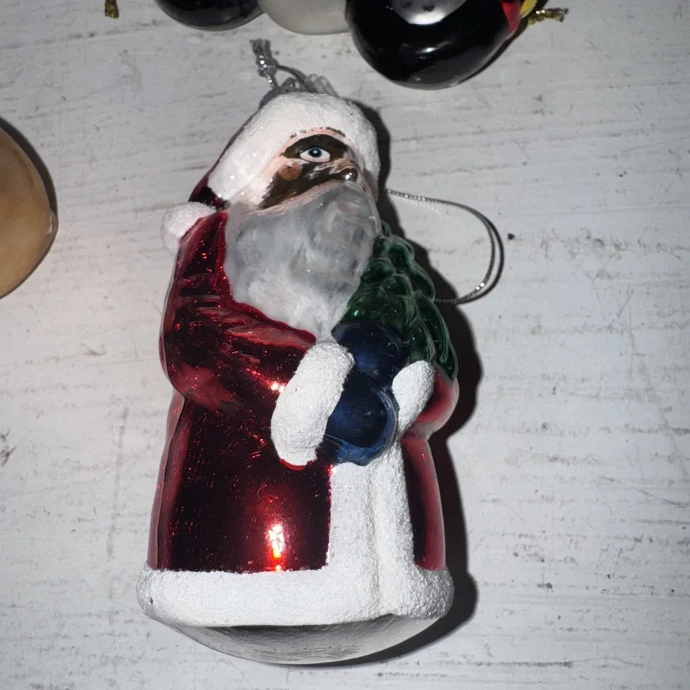 Vtg Lot Of Hand Blown Glass Christmas Ornaments Bell Motorcycle Santa Bear‎ +
